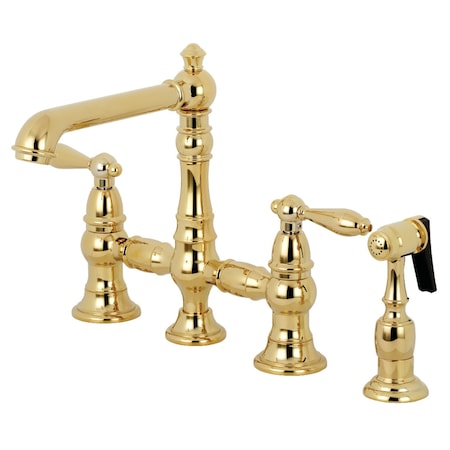 Kingston Brass KS7272ALBS Kitchen Faucet W/ Side Sprayer, Polished Brass KS7272ALBS